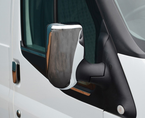 Chrome Wing Mirror Trim Set Covers To Fit Ford Transit (2000-13)